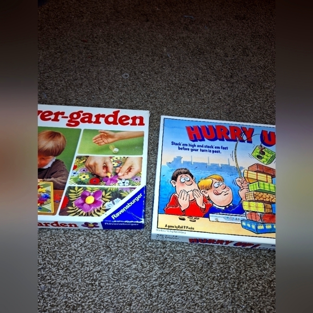 Ravensburger Vintage Flower Garden and Hurry Up Board Games